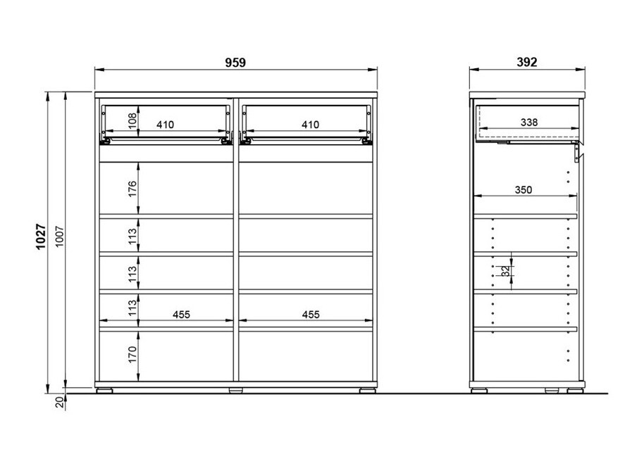 Komoda Elitivi 100 (Antricit (ugalj) + Navarra hrast)
