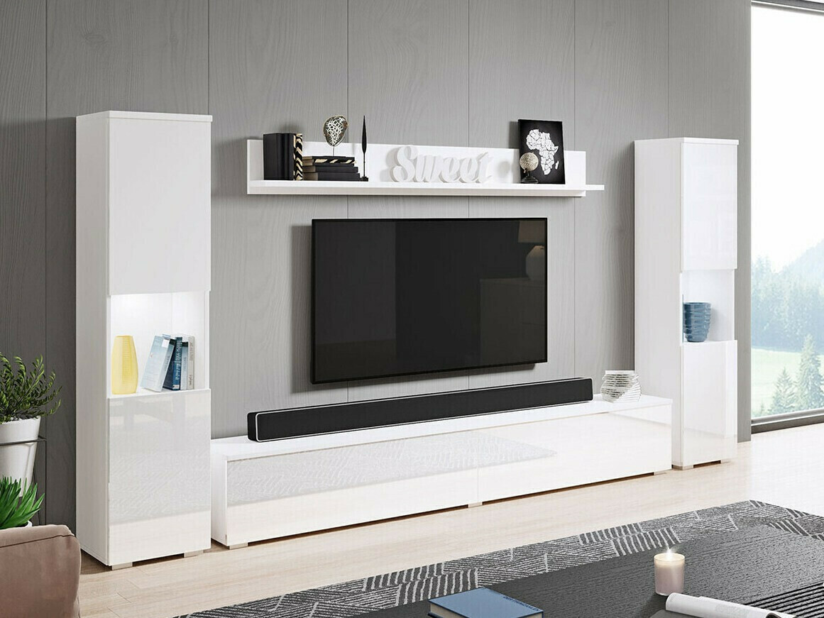 Set za dnevnu sobu Sarasota 131 (Belo + Sjajno belo)