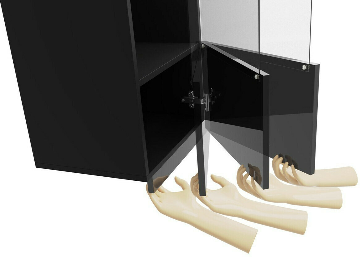 Set za dnevnu sobu Tivdalu 107 (Crno + Crna visoki sjaj + Belo + Sjajno belo)