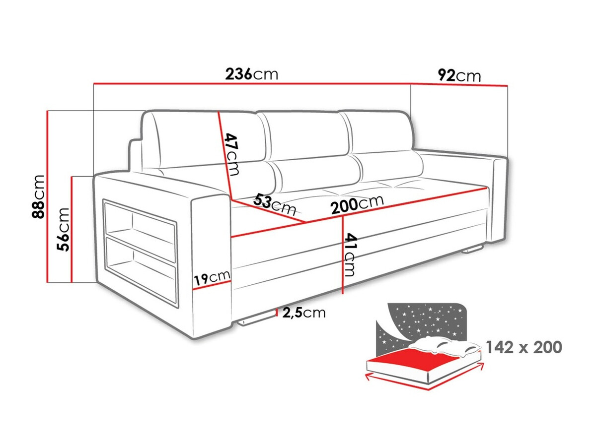 Sofa na razvlačenje Decatur 100 (Forever 64 + Forever 61)