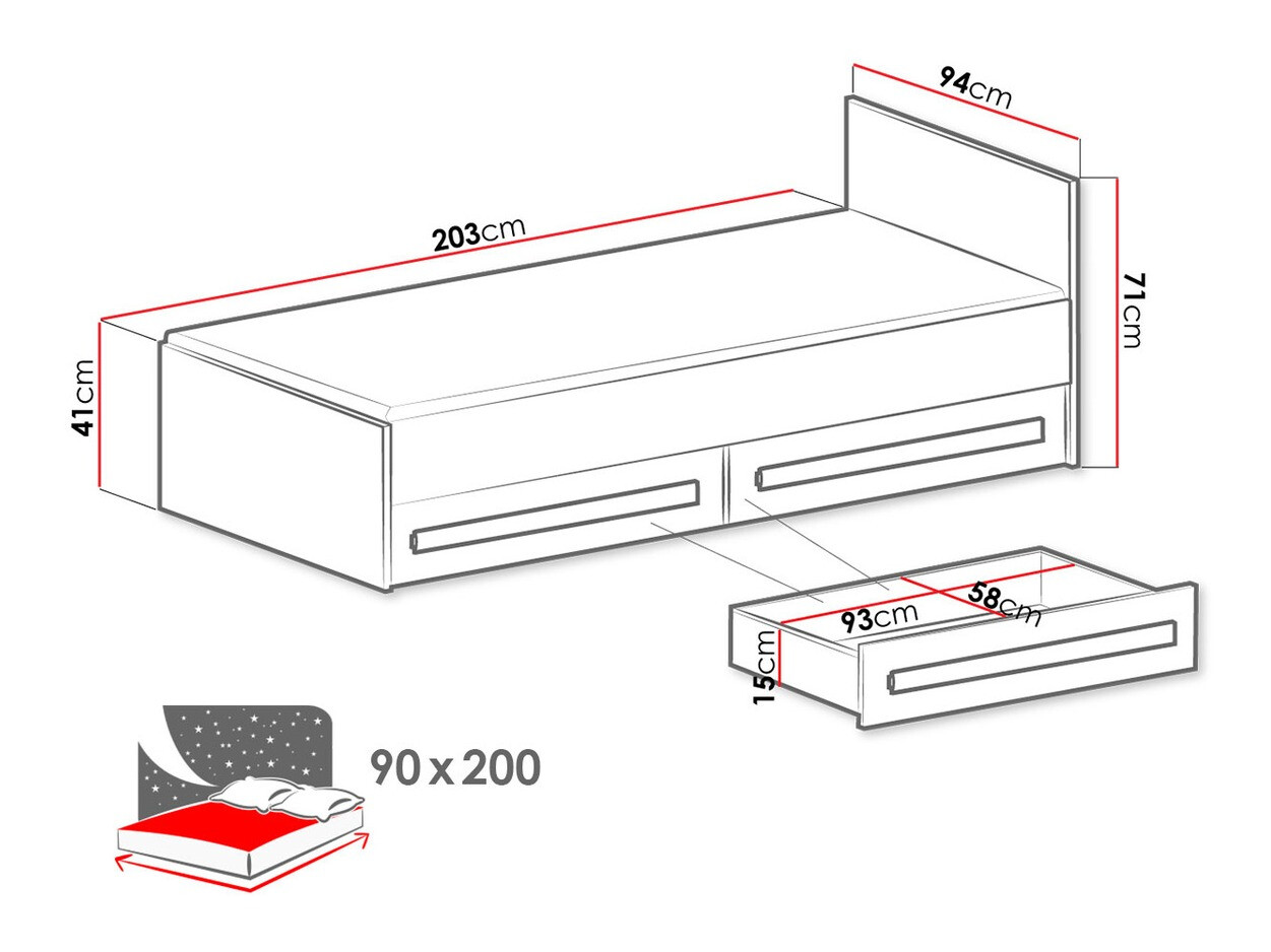 Krevet Merevari 102 (Belo + Sjajno belo + Sivo)