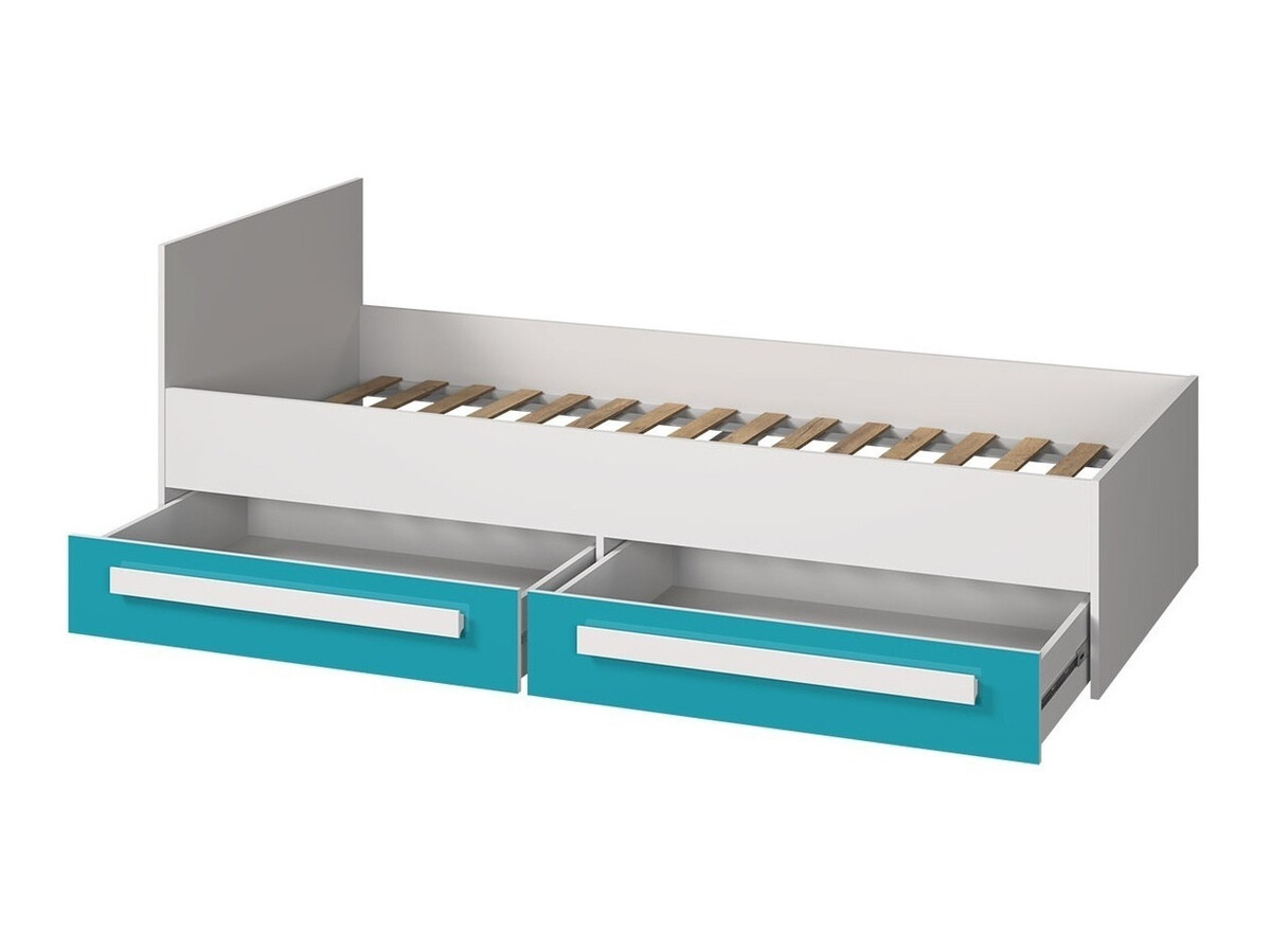 Krevet Merevari 102 (Belo + Visoki sjaj Tirkizna)