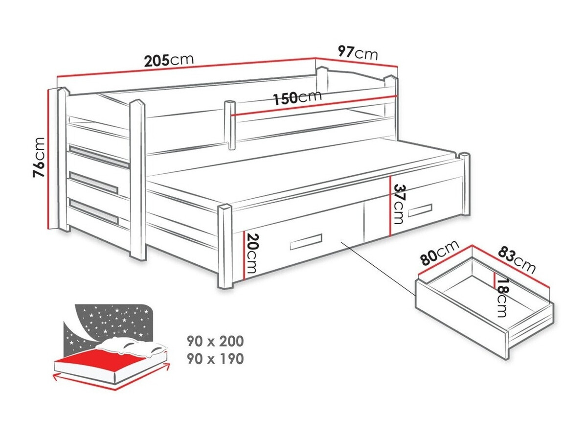Krevet Henderson 140 (Belo + Artisan hrast)