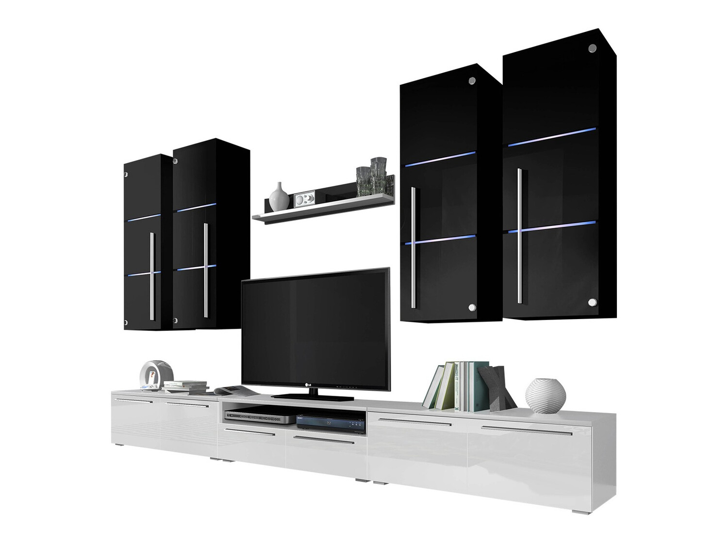 Set za dnevnu sobu Flos (Belo + Sjajno belo)