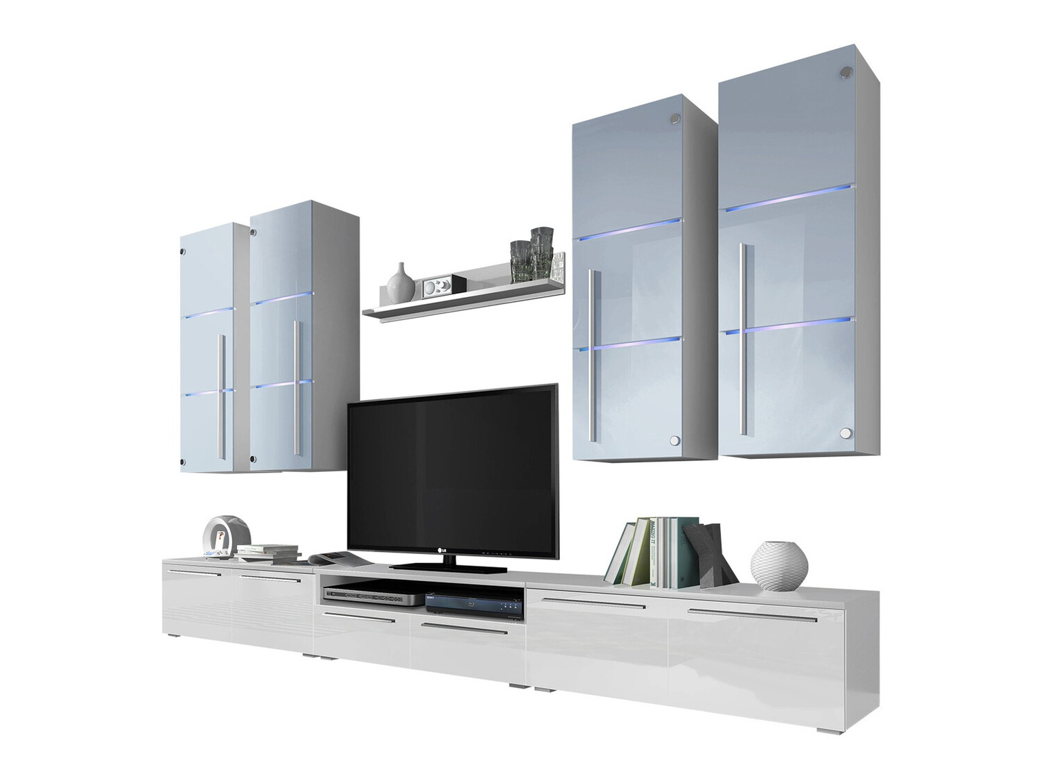 Set za dnevnu sobu Nashville 102 (Belo + Sjajno belo)