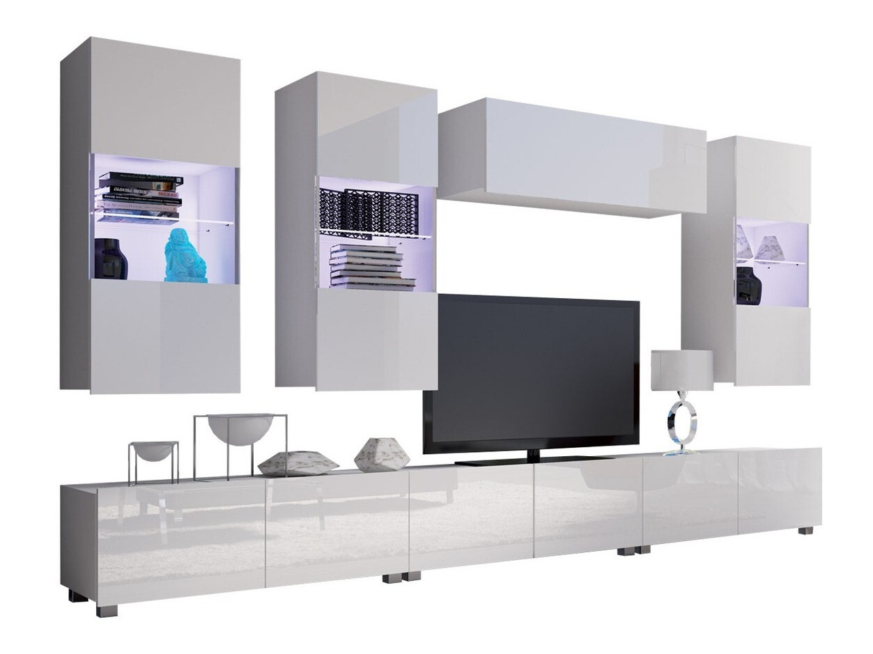 Set za dnevnu sobu Tivdalu 121 (Belo + Sjajno belo)