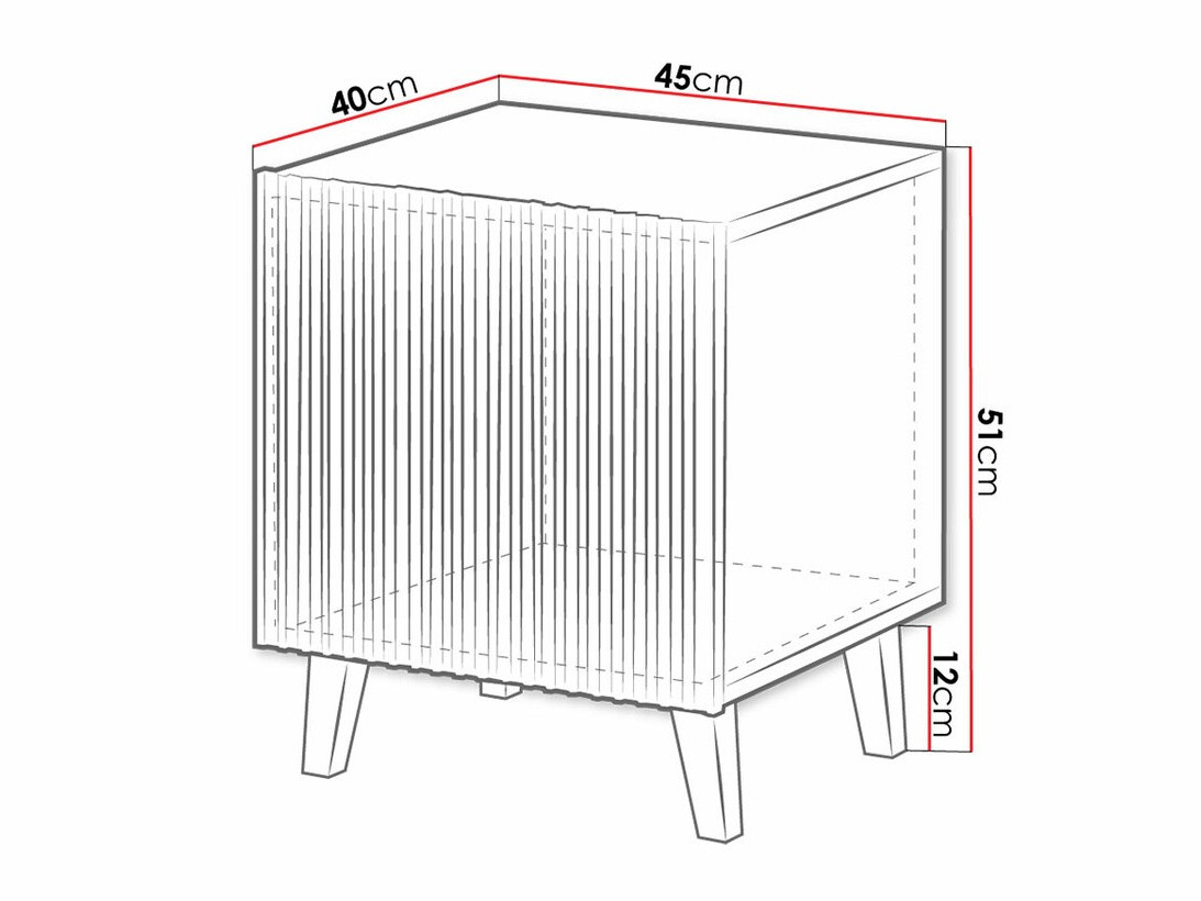 Noćni ormarić Levmari 107 (Crno + Zlatan) (2kom.)