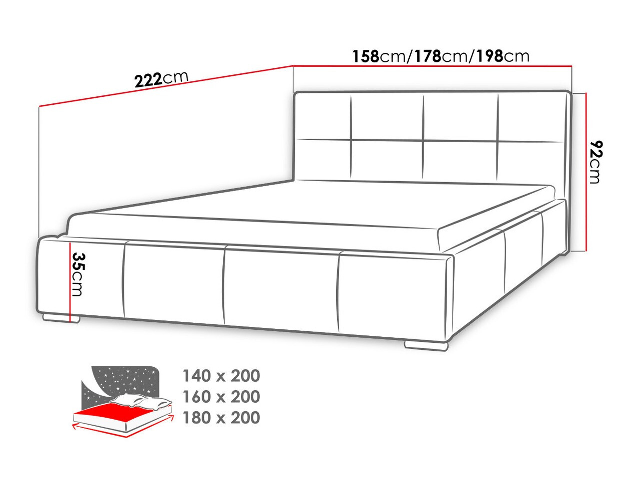 Krevet Baltimore 122 (Soft 017)