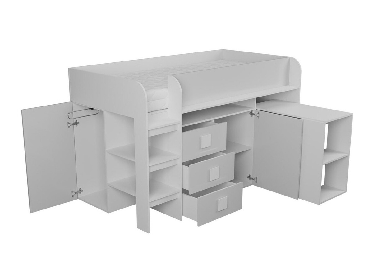 Krevet Hartford 190 (Belo + Sjajno belo)