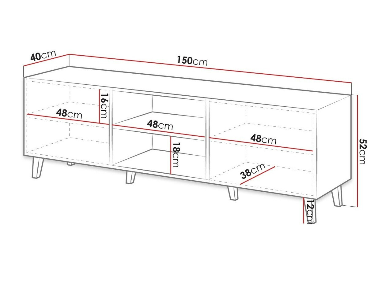 TV komoda Levmari 102 (Belo + Crno)