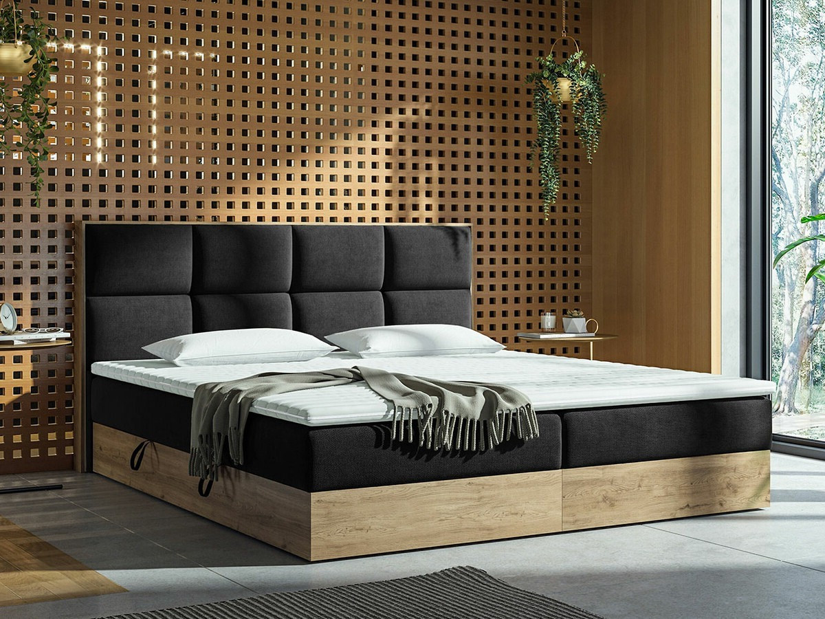 Boxspring krevet ComfiDream 165 (Zlatni hrast + Soro 100)