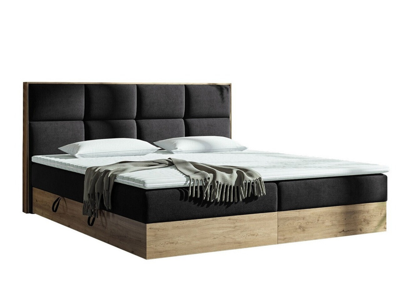 Boxspring krevet ComfiDream Miraena (Zlatni hrast + Soro 100)