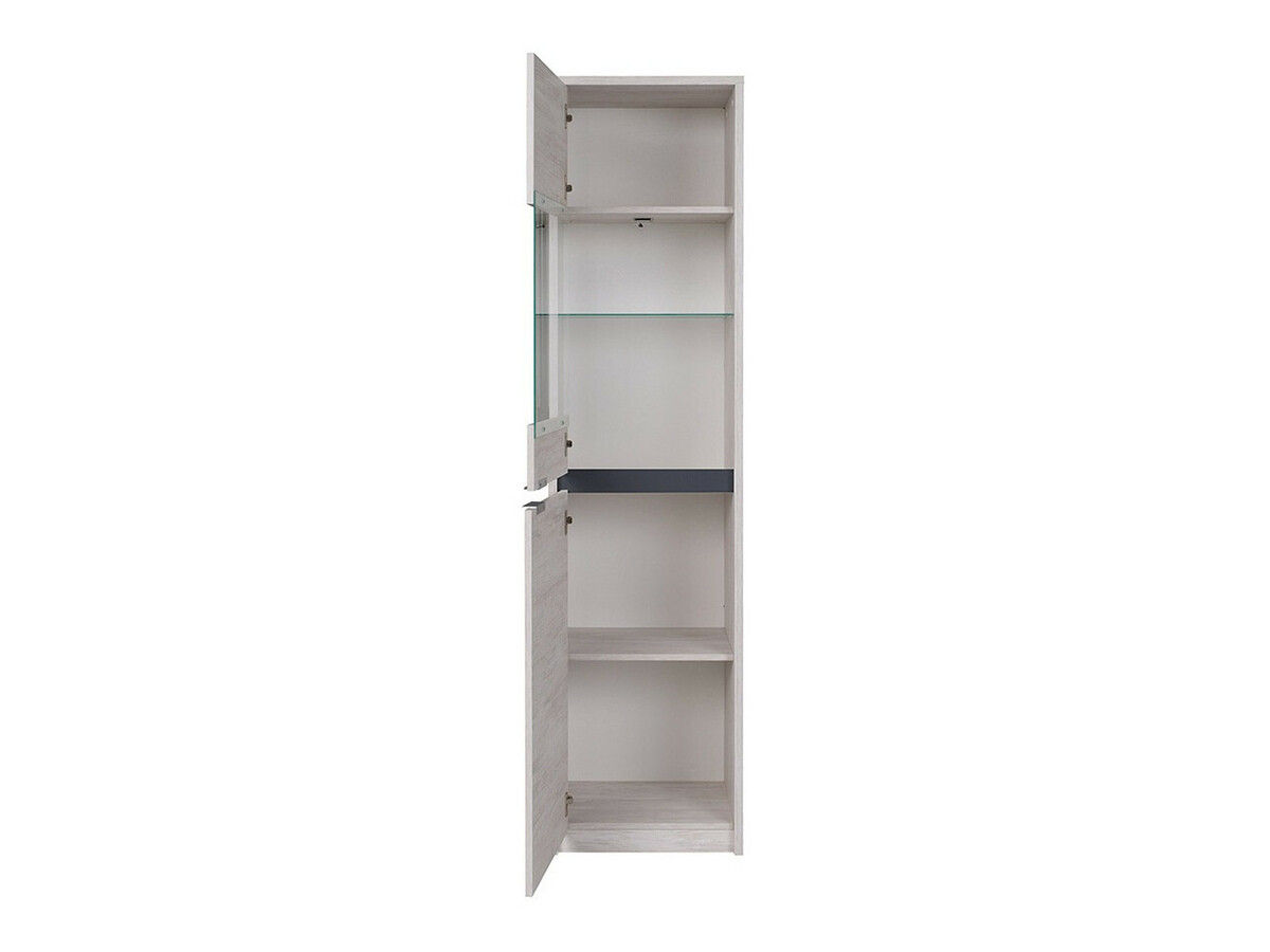Set za dnevnu sobu Fivelbo 115 (Manastirski hrast + Sjajno crna)