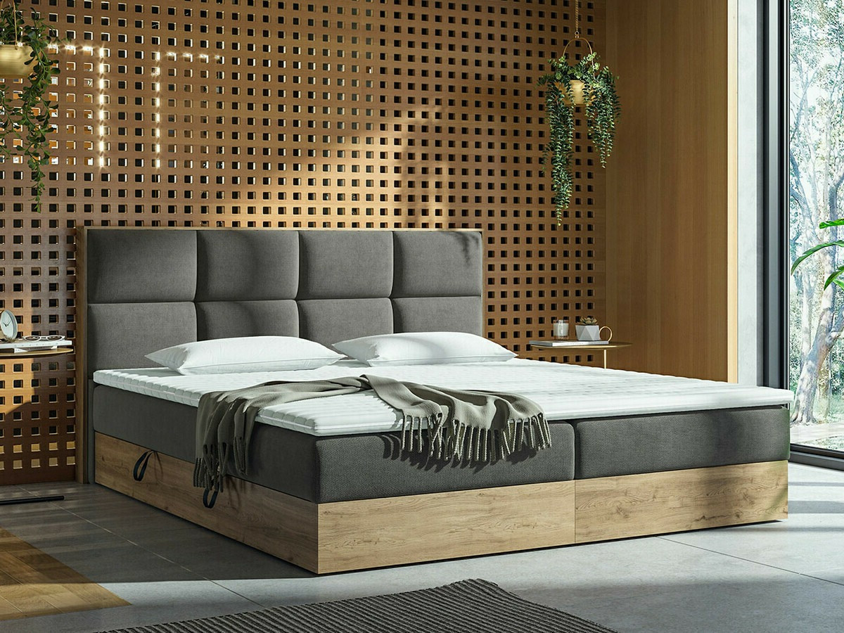 Boxspring krevet ComfiDream 165 (Zlatni hrast + Soro 97)