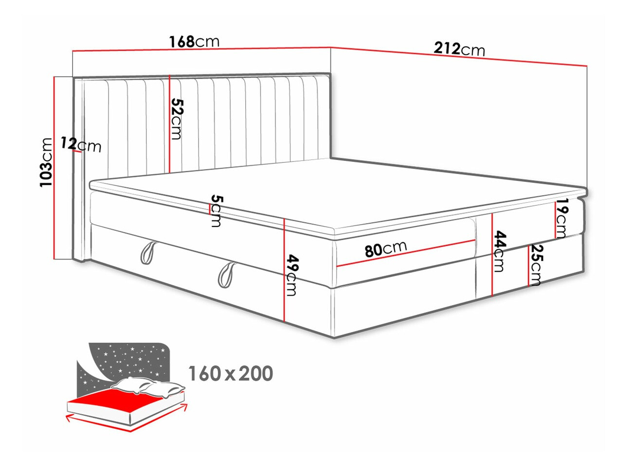 Boxspring krevet ComfiDream 166 (Zlatni hrast + Soro 24)