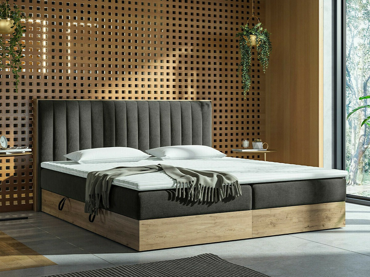 Boxspring krevet ComfiDream 166 (Zlatni hrast + Soro 24)