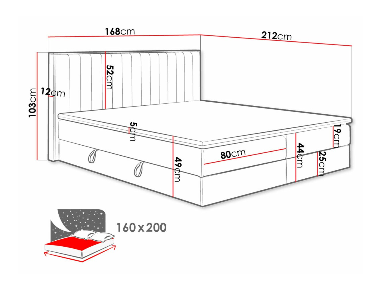 Boxspring krevet ComfiDream 166 (Zlatni hrast + Soro 90)