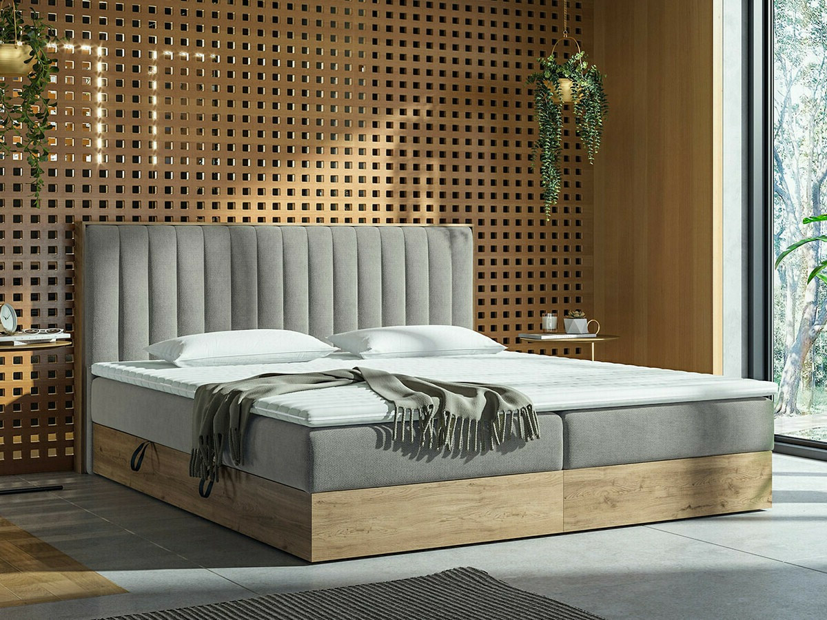 Boxspring krevet ComfiDream 166 (Zlatni hrast + Soro 90)