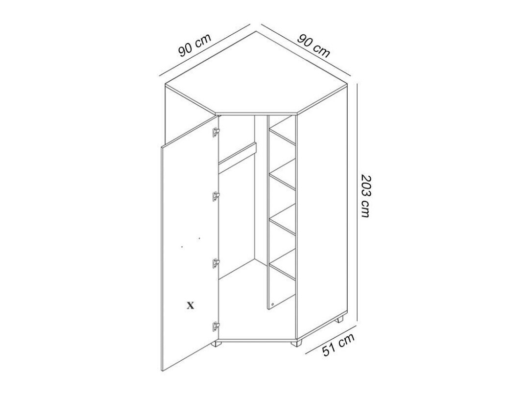 Ugaoni ormar Murrieta 108 (Sonoma hrast)