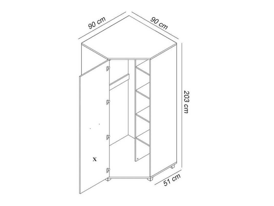 Ugaoni ormar Murrieta 108 (Venge)