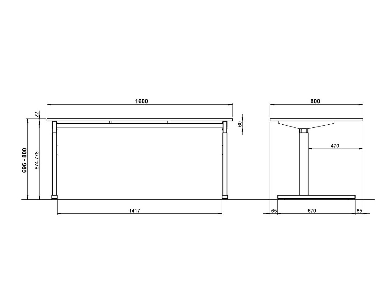 Kancelarijski sto Lartesi 106 (Svetloosiva + Graphite)