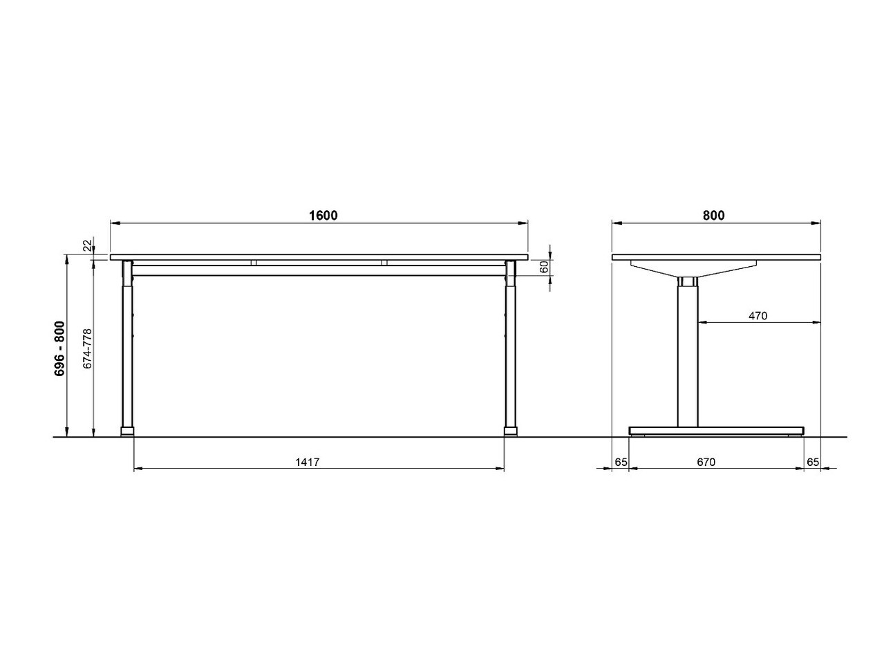 Kancelarijski sto Lartesi 106 (Unuk hrast + Crno)