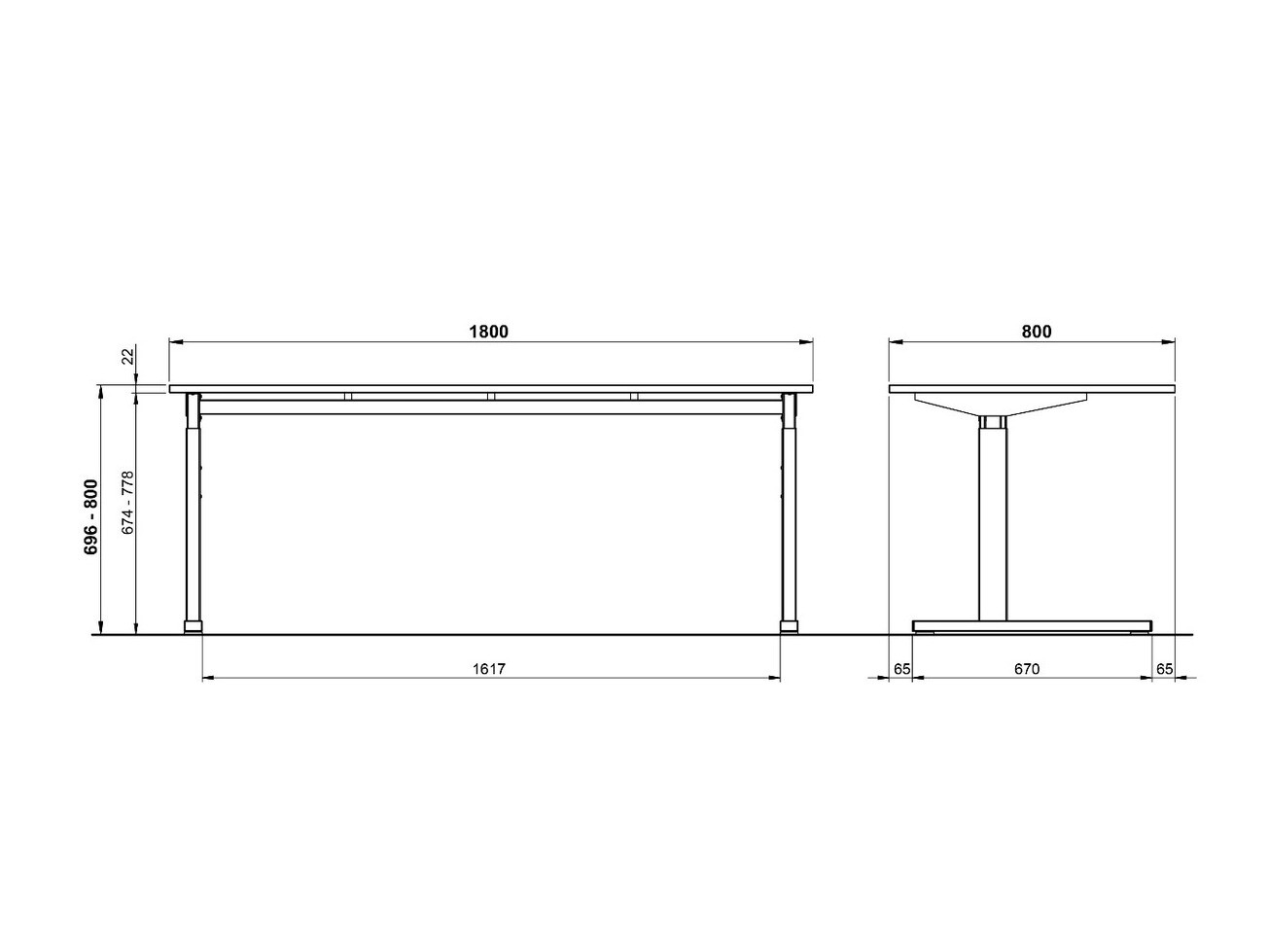 Kancelarijski sto Lartesi 107 (Unuk hrast + Crno)