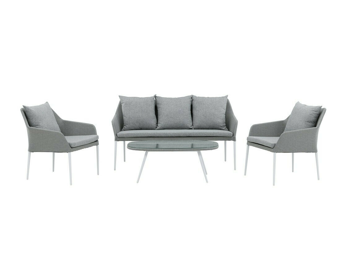 Set baštenskog nameštaja Dallas 3116 (Svetloosiva + Belo)