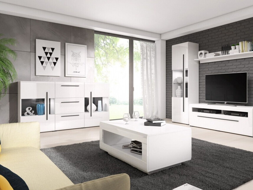 Komoda Ophsalu 106 (Belo + Sjajno belo)