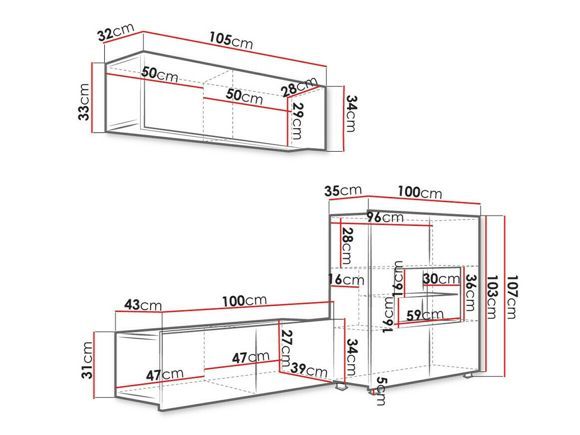 Set za dnevnu sobu Tivdalu 113 (Belo + Crno)