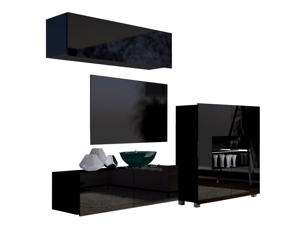 Set za dnevnu sobu Tivdalu 113 (Crno)