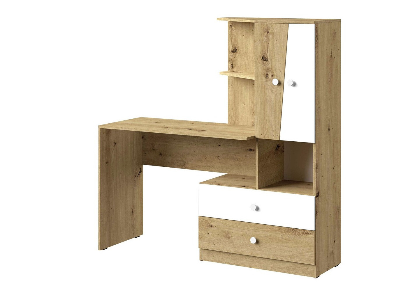 Kancelarijski sto Almira 110 (Artisan hrast + Belo)