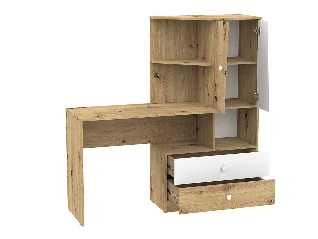 Kancelarijski sto Almira 110 (Zanatski hrast + Belo)