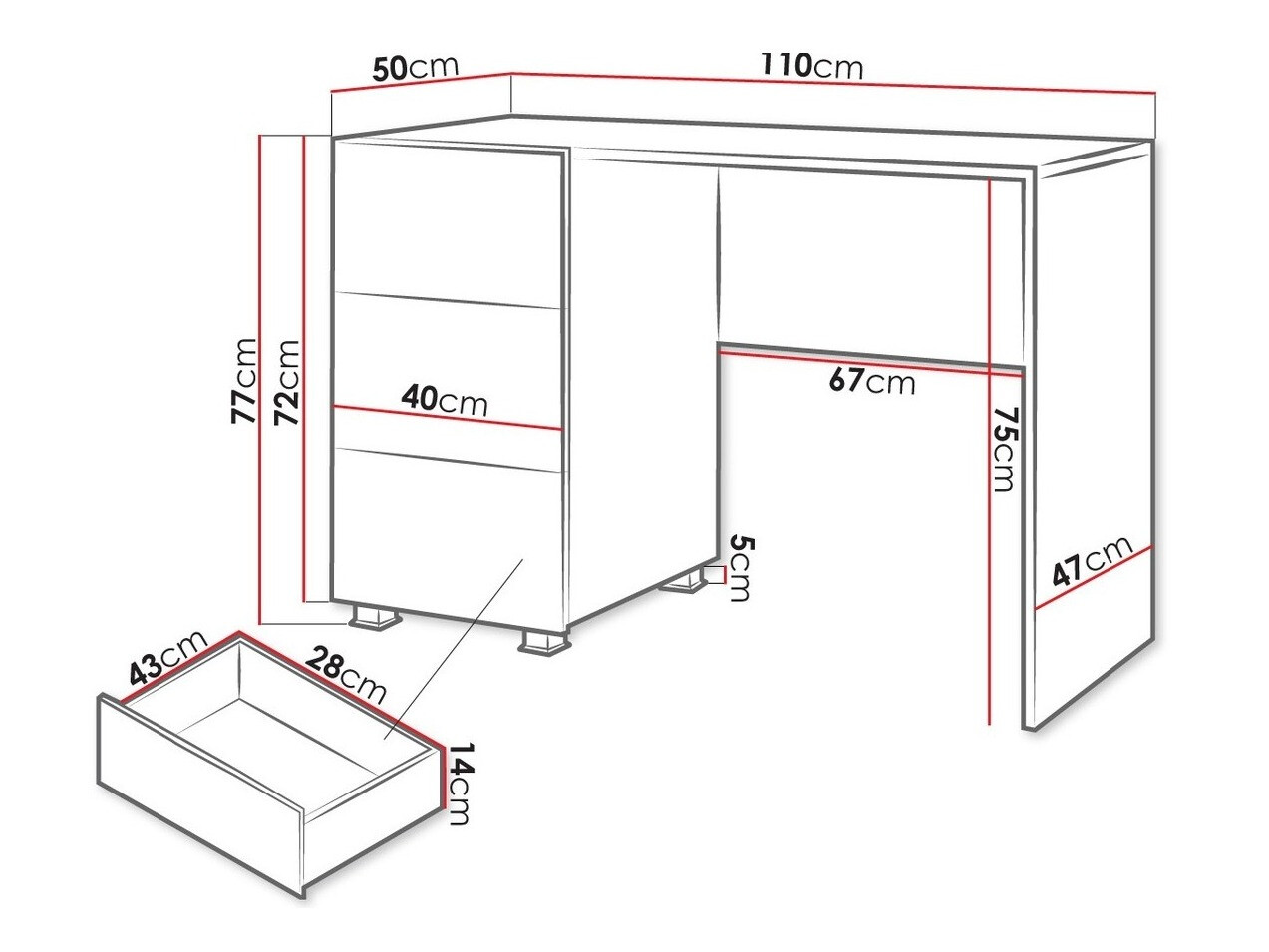 Kancelarijski sto Tivdalu 122 (Zlatni hrast)