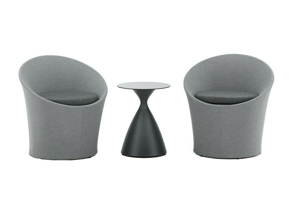 Set balkonskog nameštaja Dallas 3118 (Sivo + Crno)