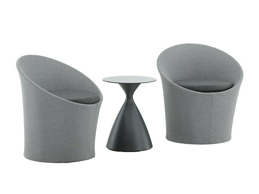 Set balkonskog nameštaja Dallas 3118 (Sivo + Crno)