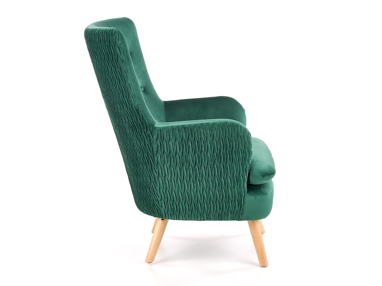 Fotelja Houston 838 (Tamno zelena + Svetlo drvo)
