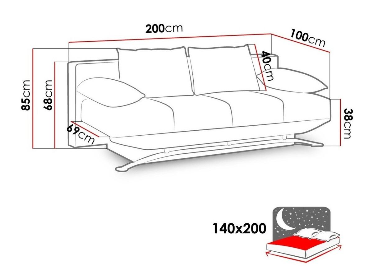 Sofa na razvlačenje Velum (Aura 01)