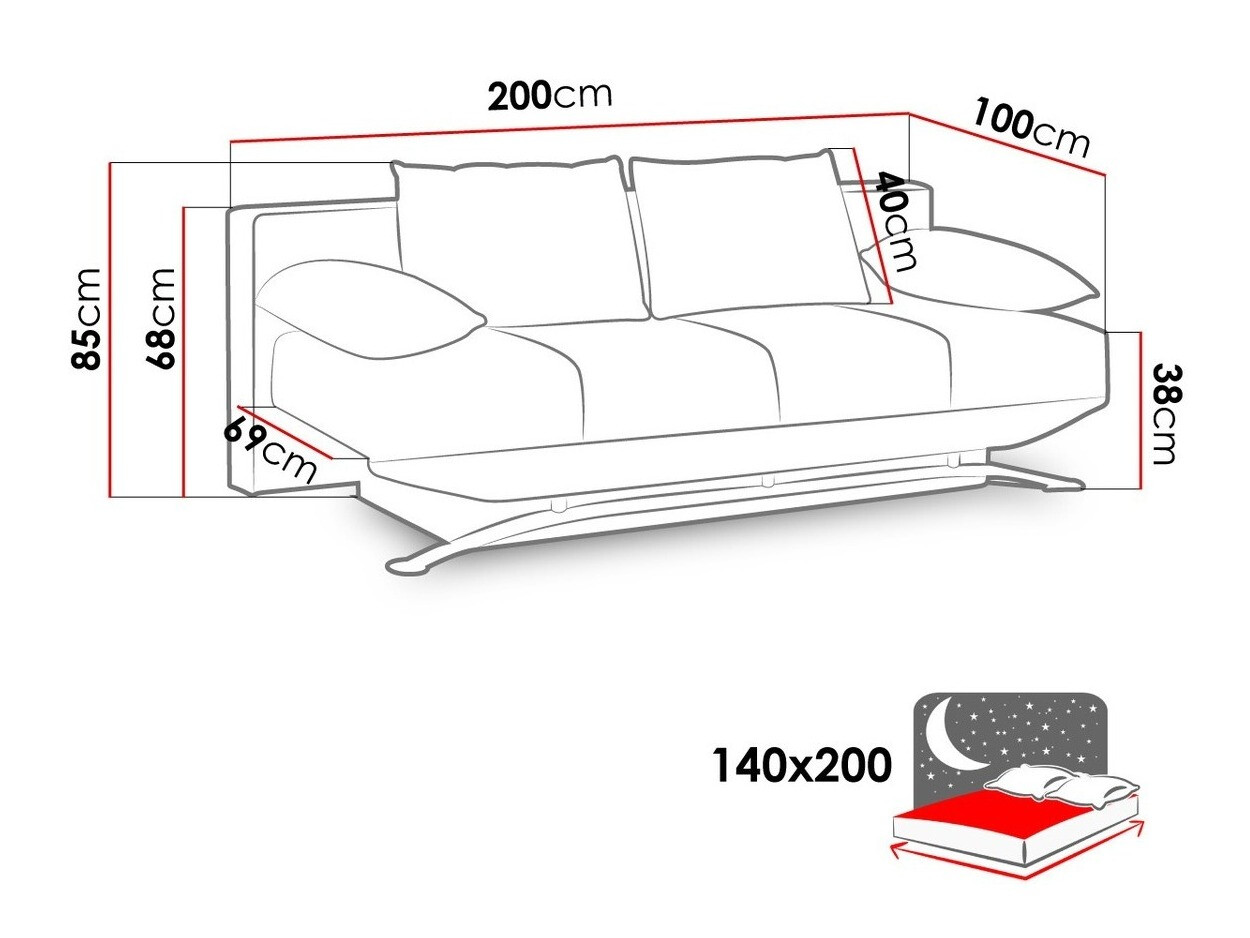 Sofa na razvlačenje Velum (Soft 020)