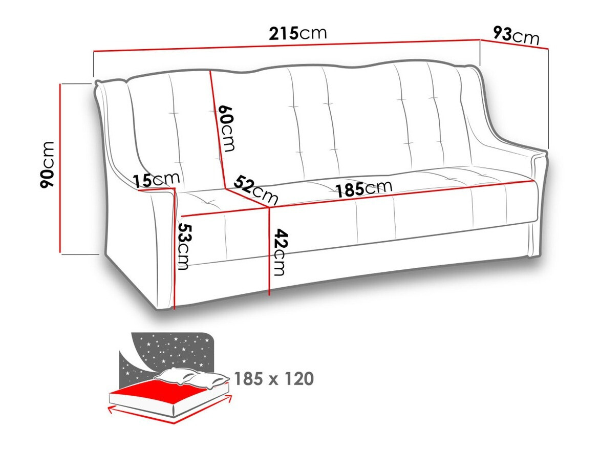 Sofa na razvlačenje Providence 109 (Ibiza 17 + Ibiza 15)