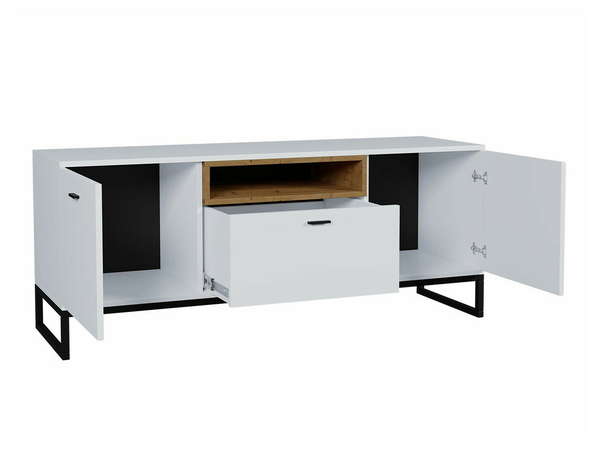 Set za dnevnu sobu Baltesi 108 (Zanatski hrast + Crno)