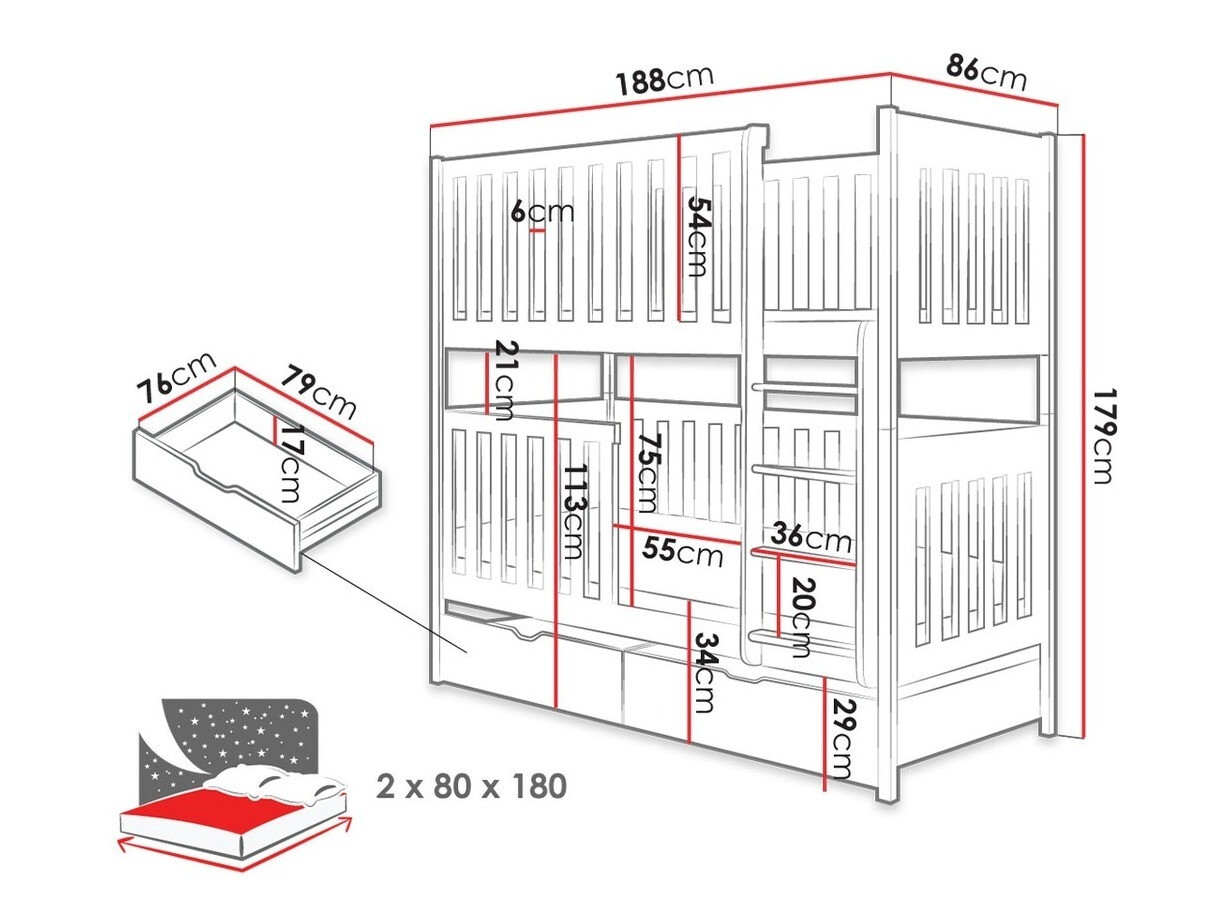 Krevet na sprat Vista 104