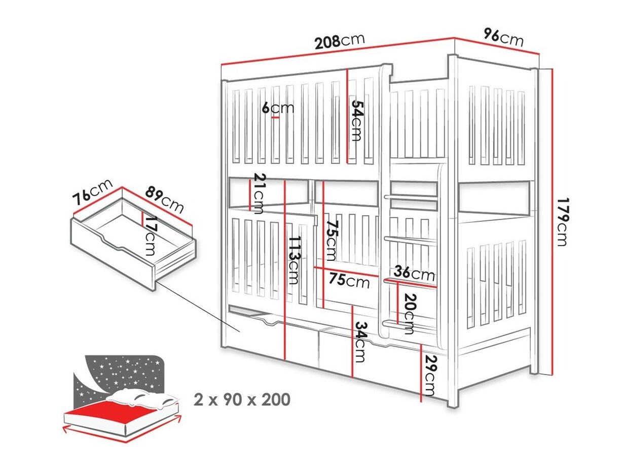 Krevet na sprat Vista 105
