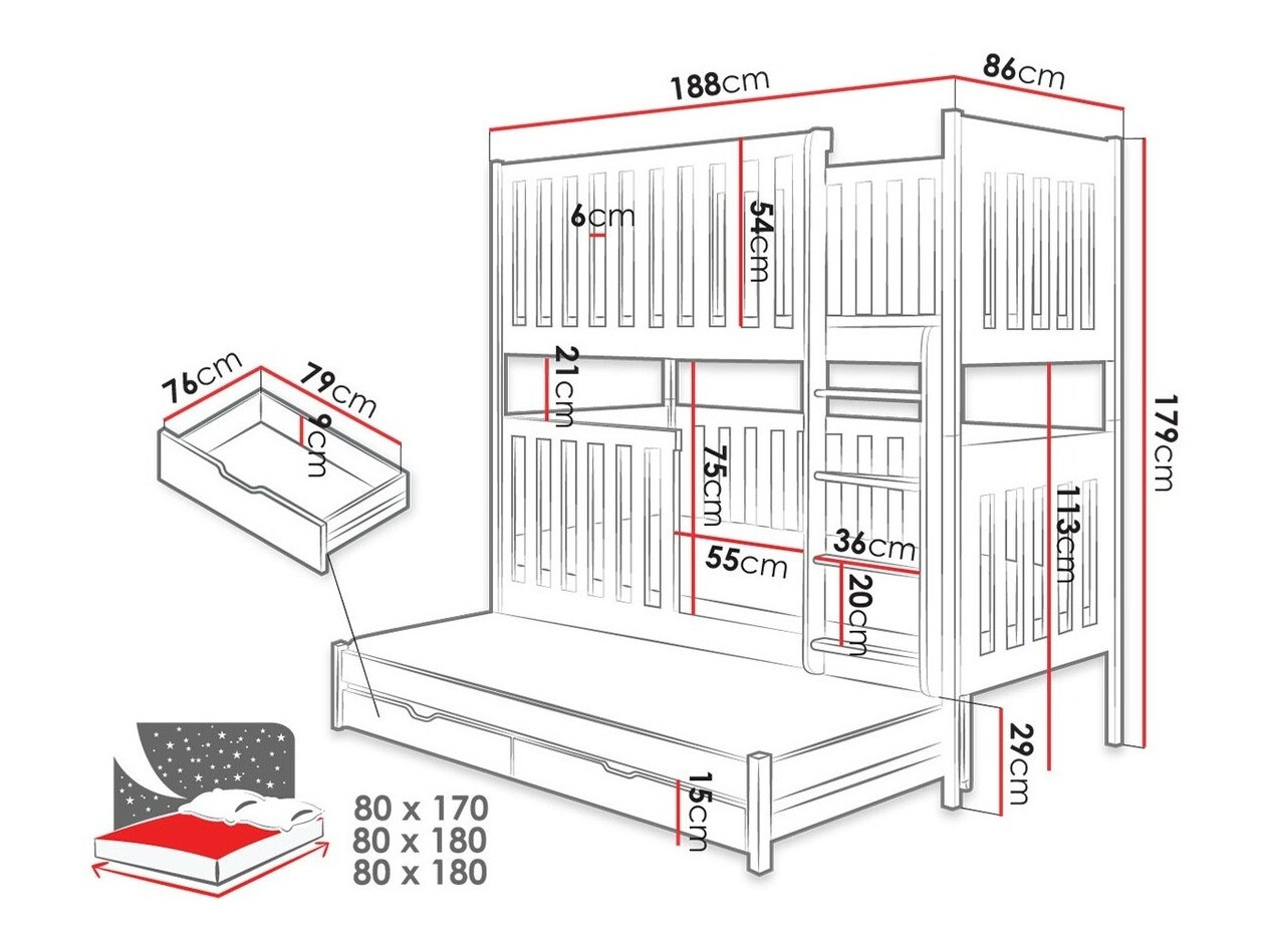Krevet na sprat Vista 106