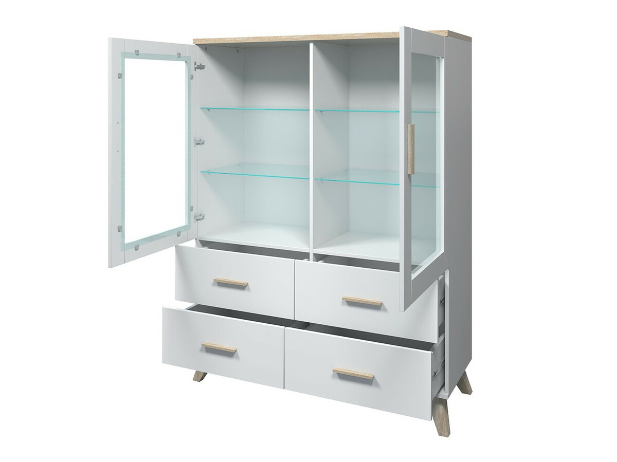 Set za dnevnu sobu Larfloi 113 (Belo + Sonoma hrast)