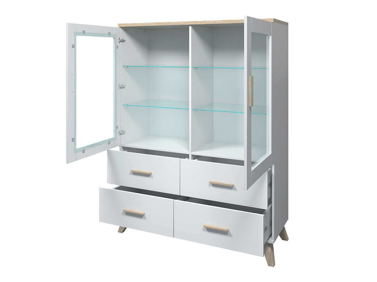 Set za dnevnu sobu Larfloi 113 (Вотан храст + Crno)