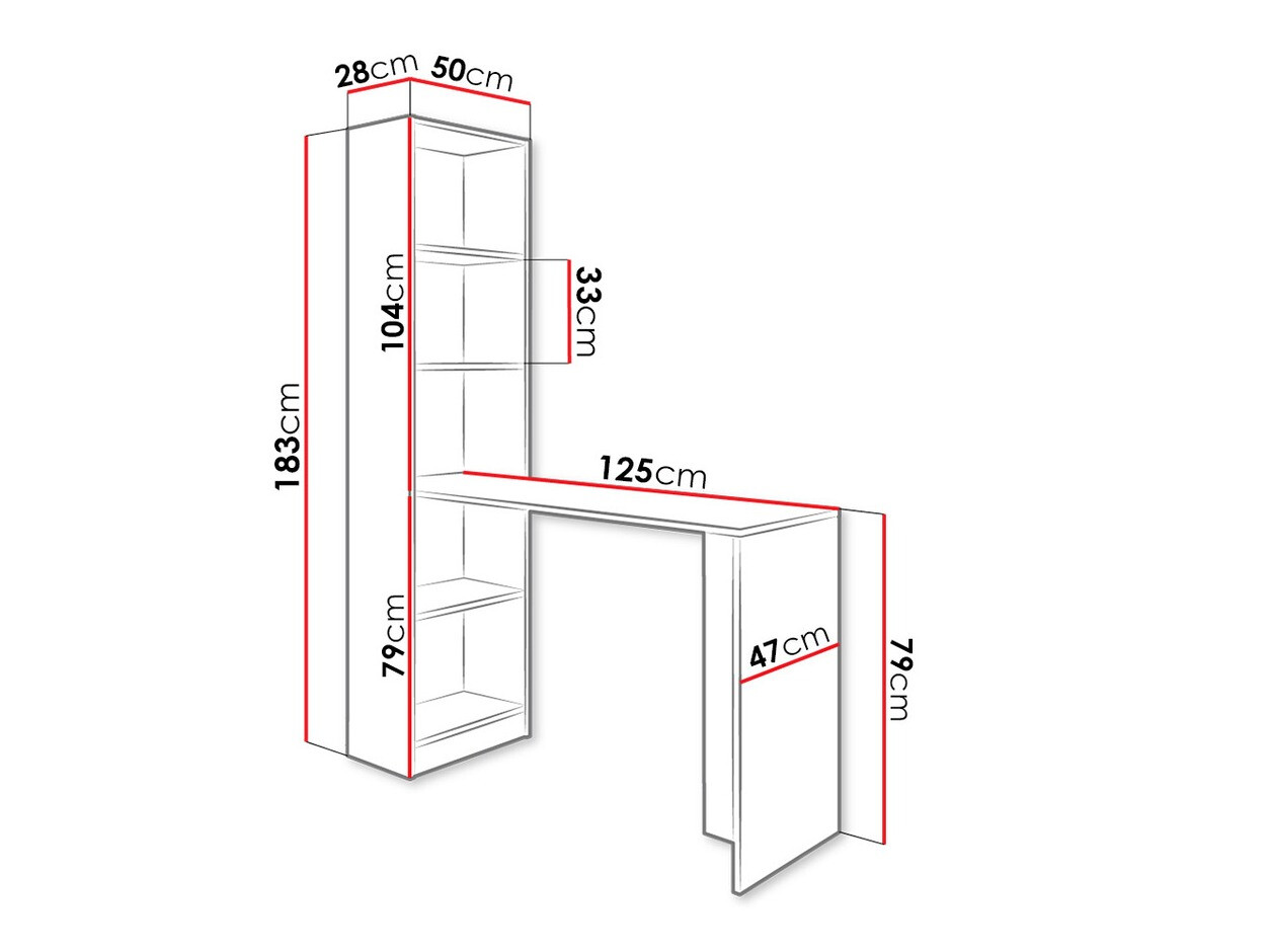 Kancelarijski sto Dover 109 (Belo)