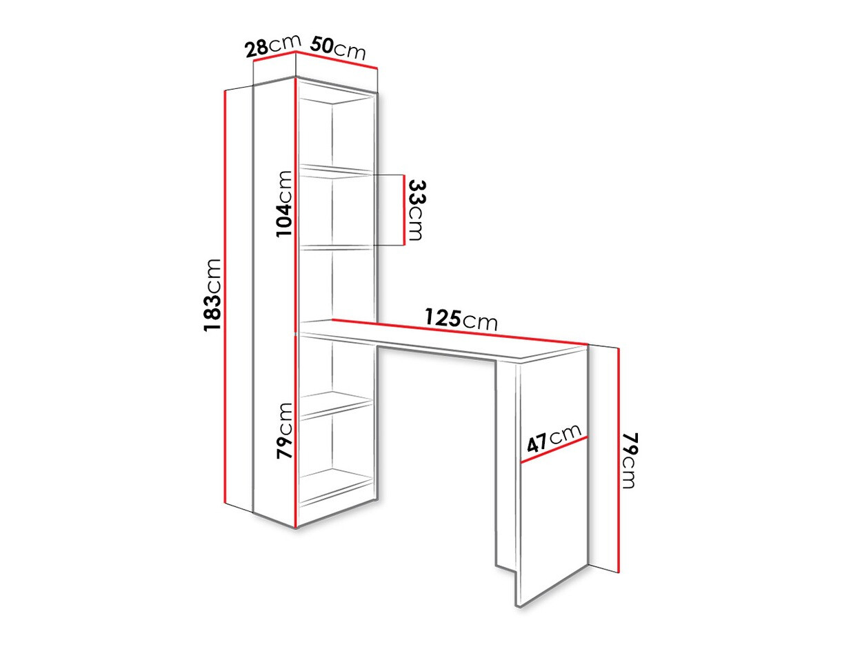 Kancelarijski sto Dover 109 (Sonoma hrast)