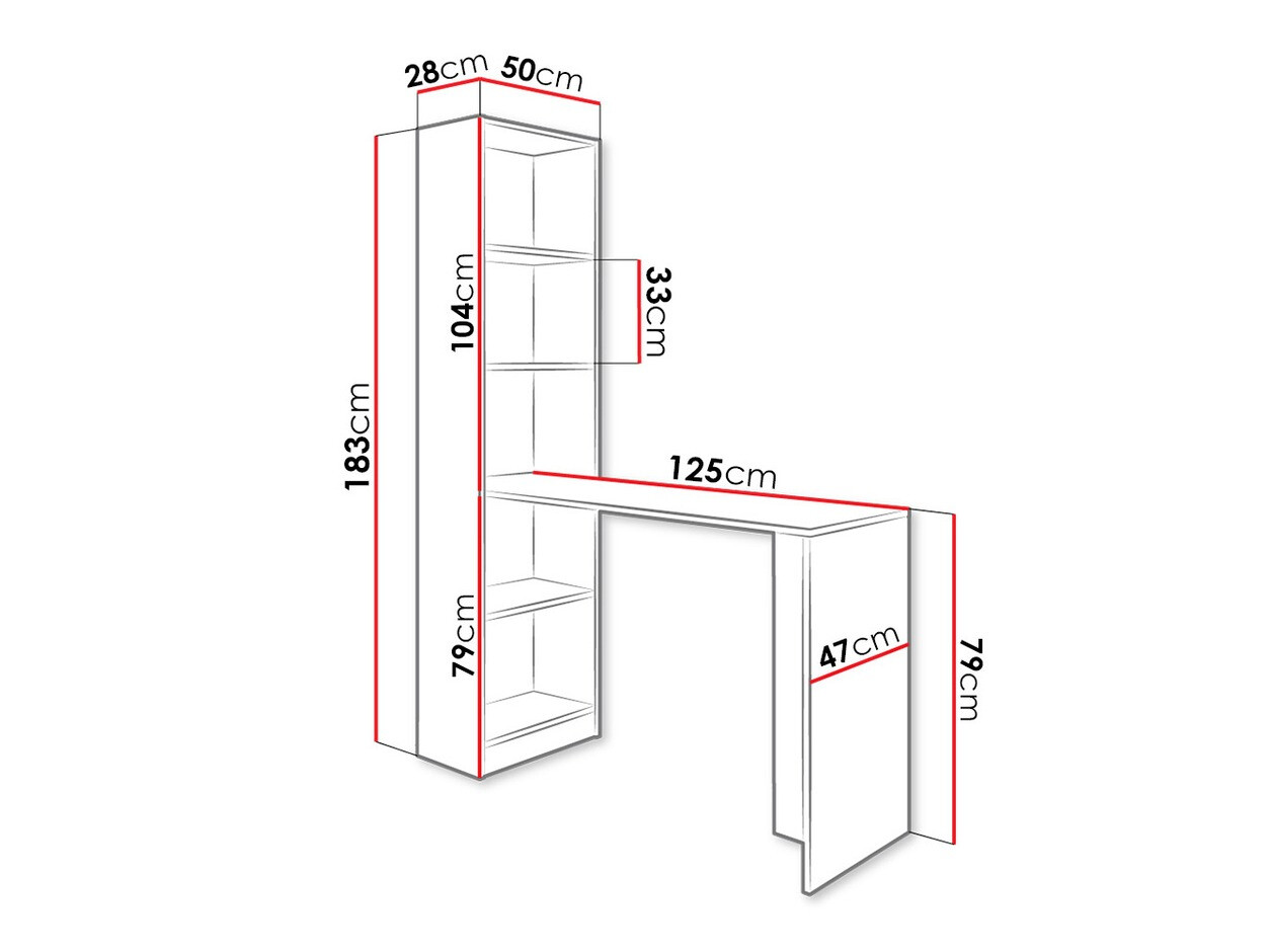 Kancelarijski sto Dover 109 (Tamni jasen)