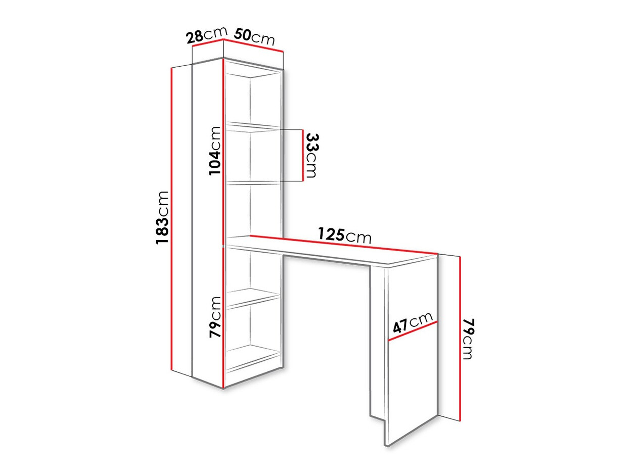 Kancelarijski sto Dover 109 (Tamni jasen)
